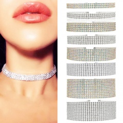 Full Diamond Plastic Necklace Jewelry Wholesale White