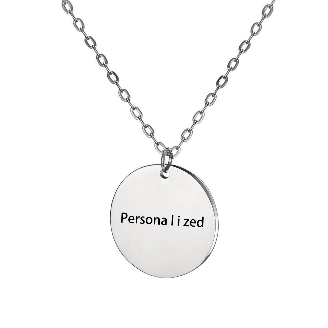 fashion love smooth stainless steel lettering necklace necklace