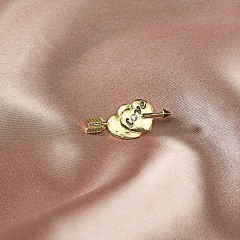 Arrow through the heart button Gold 3*1cm