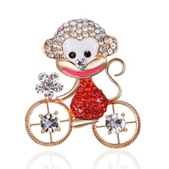 Rinhoo Crystal Alloy Monkey Dog Cat Frog Brooch For Women Party Brooches Pin For Collar Suit Scarf Decoration New Fashion Animal Jewelry Silver Frog