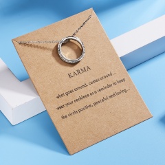 Women Stainless Steel Engraved Words Family Ring Pendant Necklace Jewelry NEW shared secrets