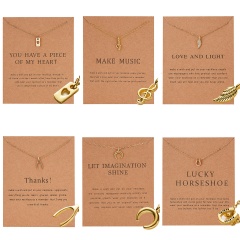 Gold Plated Moon Note Charms Pendant Chain Necklace Women Girls Jewelry Gifts You have my heart