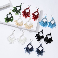 Geometric hollow out square earrings 1