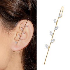 1PC Copper Inlaid CZ Earring Gold