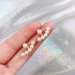 S925 Needle Pearl Earrings Gold