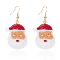 Christmas hat ear hook earrings (size: 1.5*5cm/material: resin + alloy) Santa claus