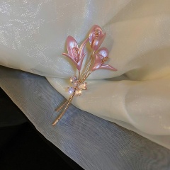 Zircon/Rhinestone Flower Botanical Corsage Brooch Butterfly flower