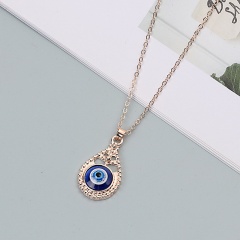 Blue Evil Eye Gold Chain Necklace 50+7cm Drop